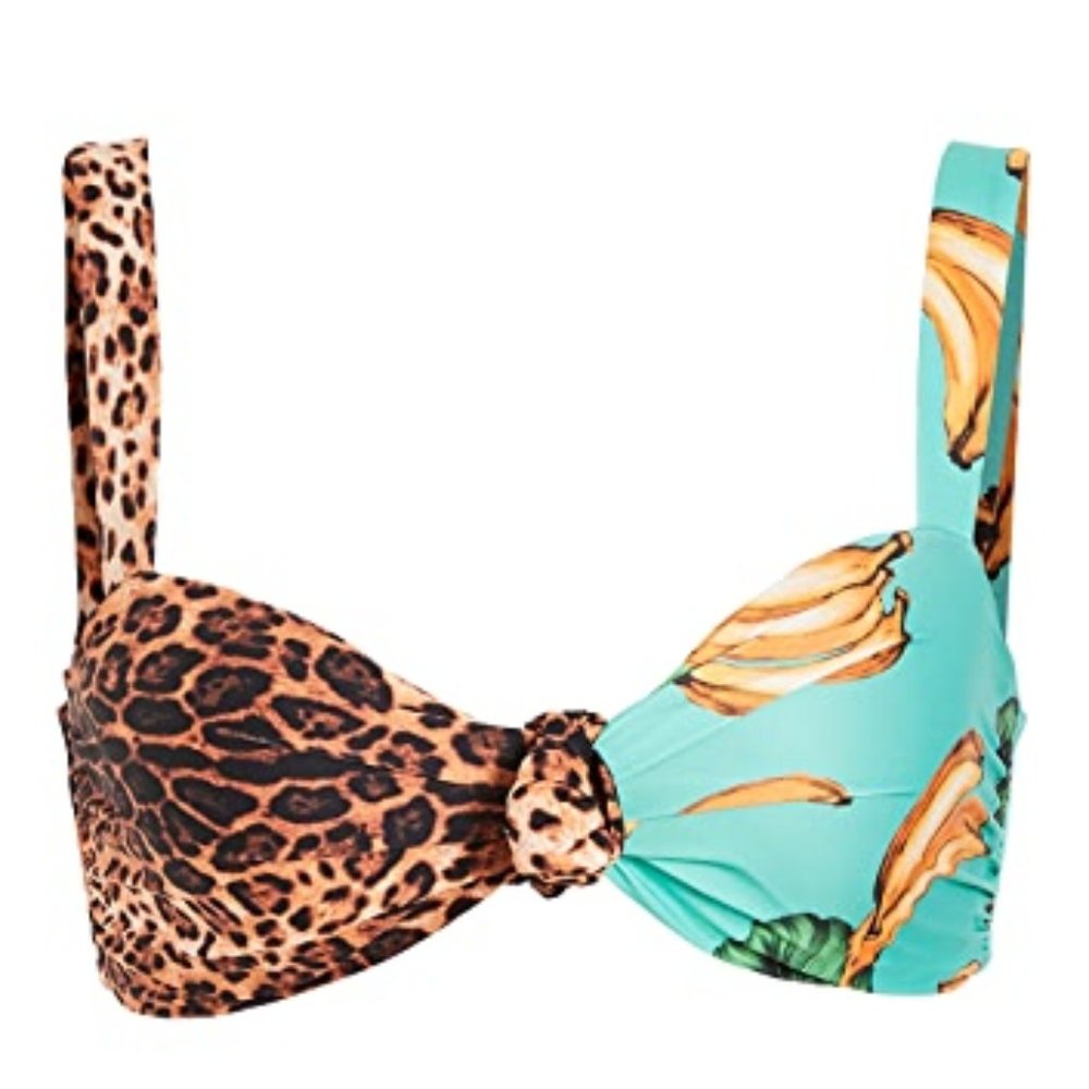 Beach Riot Sophia Bikini Top in Banana Leopard